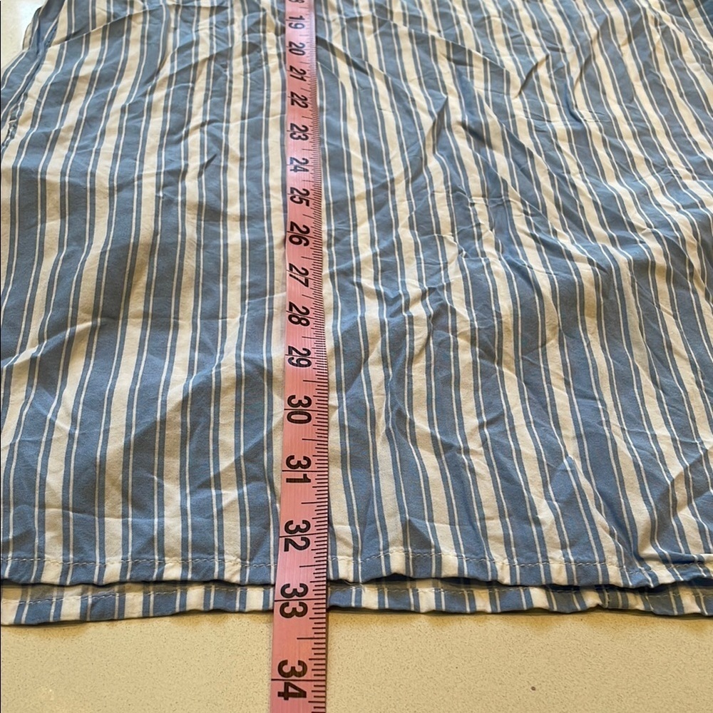 Gap Blue Striped V Neck Cap Cuff Sleeve Mini Dress with Pockets - Picture 8 of 8